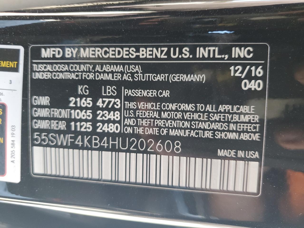 2017 MERCEDES-BENZ C-CLASS