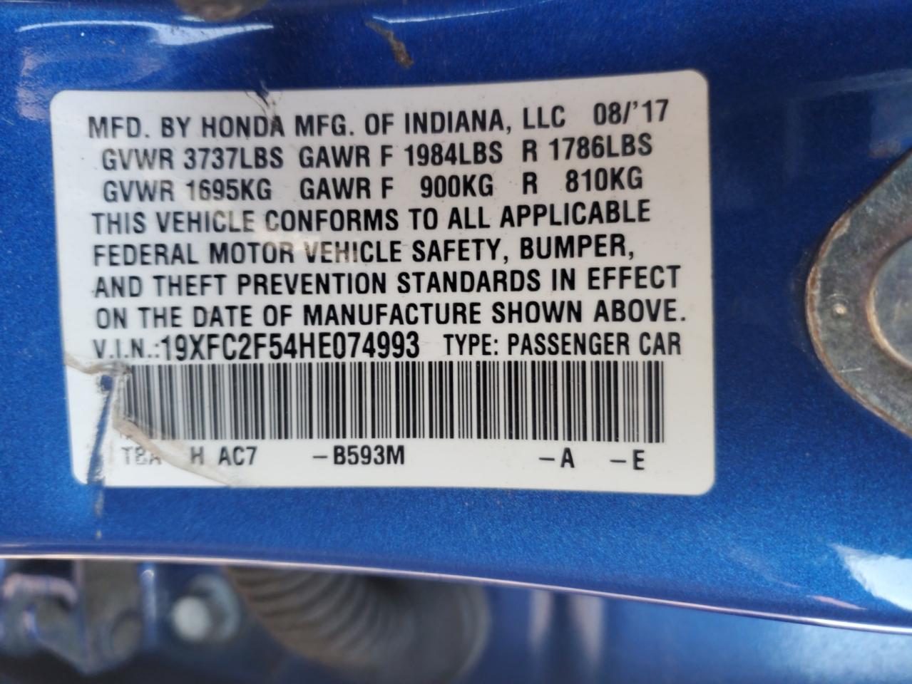 2017 HONDA CIVIC