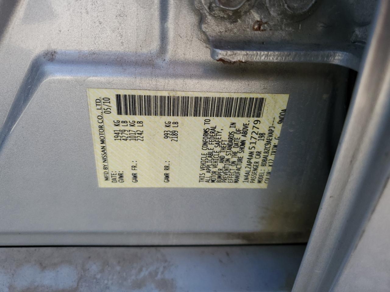 2010 NISSAN ALTIMA