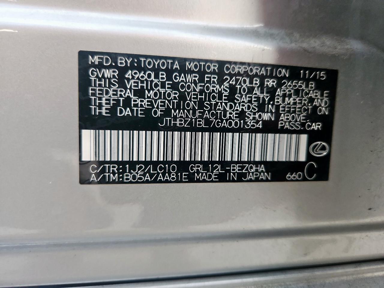 2016 LEXUS GS 350