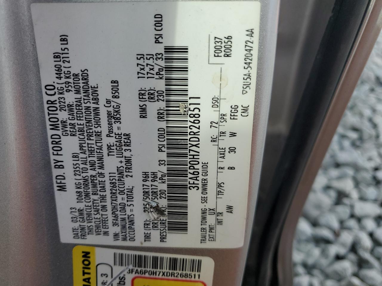 2013 FORD FUSION