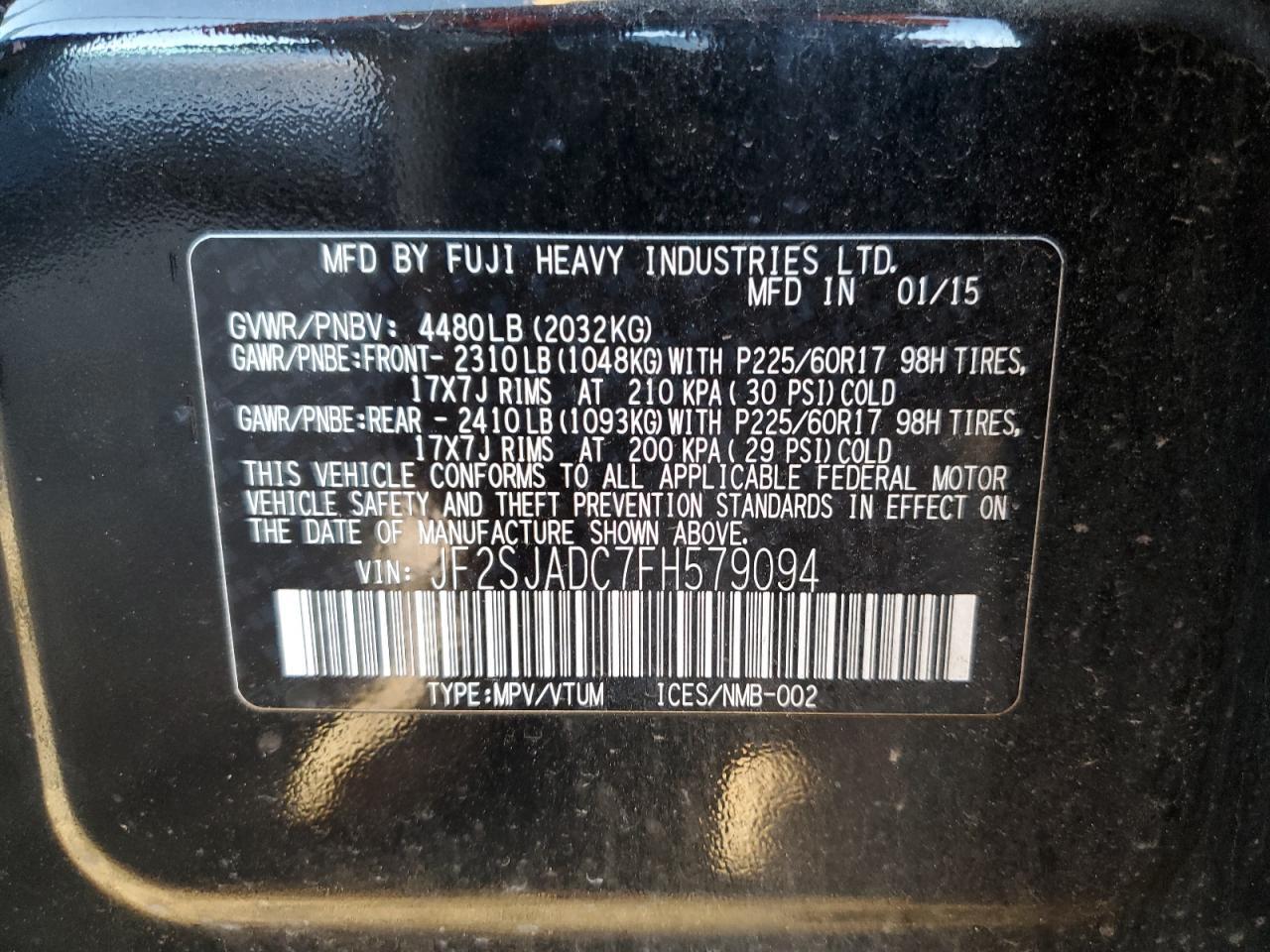 2015 SUBARU FORESTER