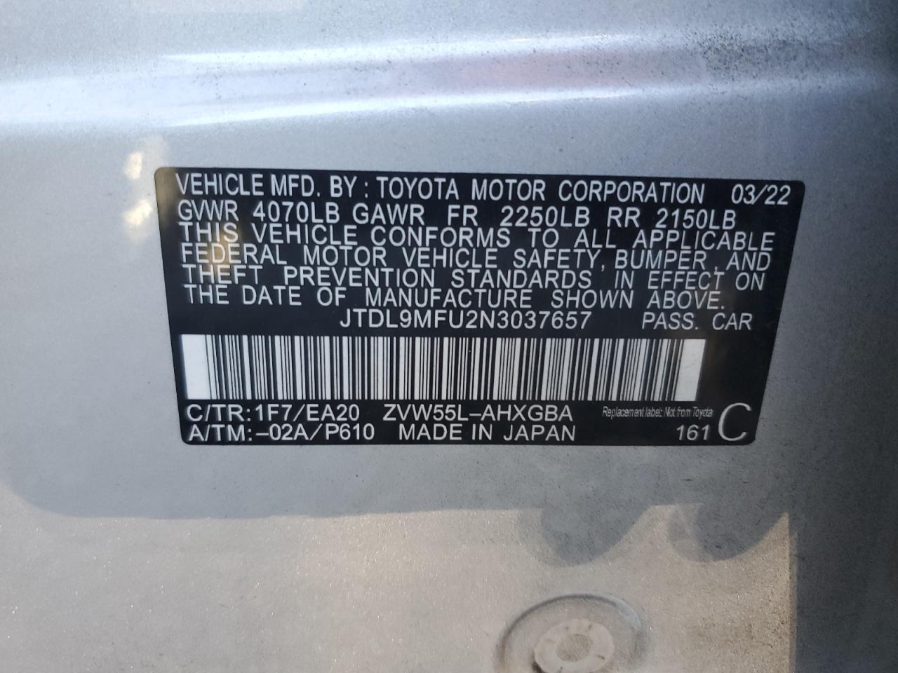 2022 TOYOTA PRIUS