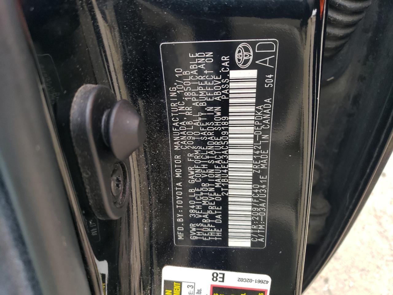 2010 TOYOTA COROLLA