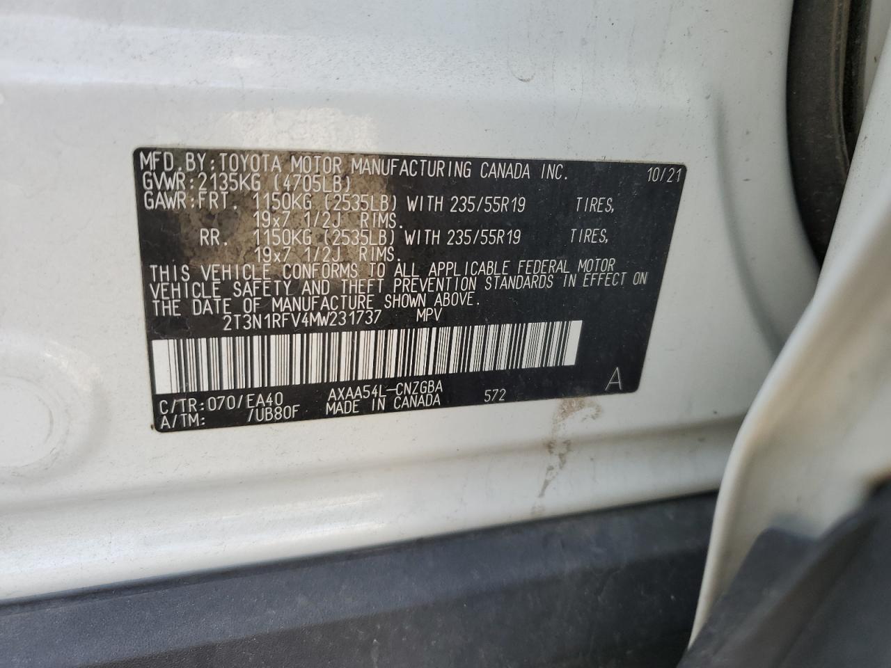 2021 TOYOTA RAV4