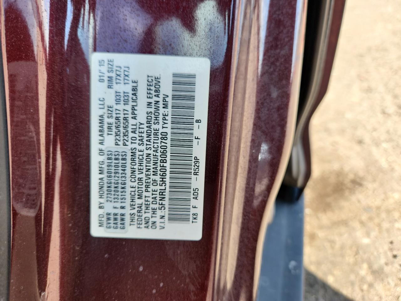 2015 HONDA ODYSSEY