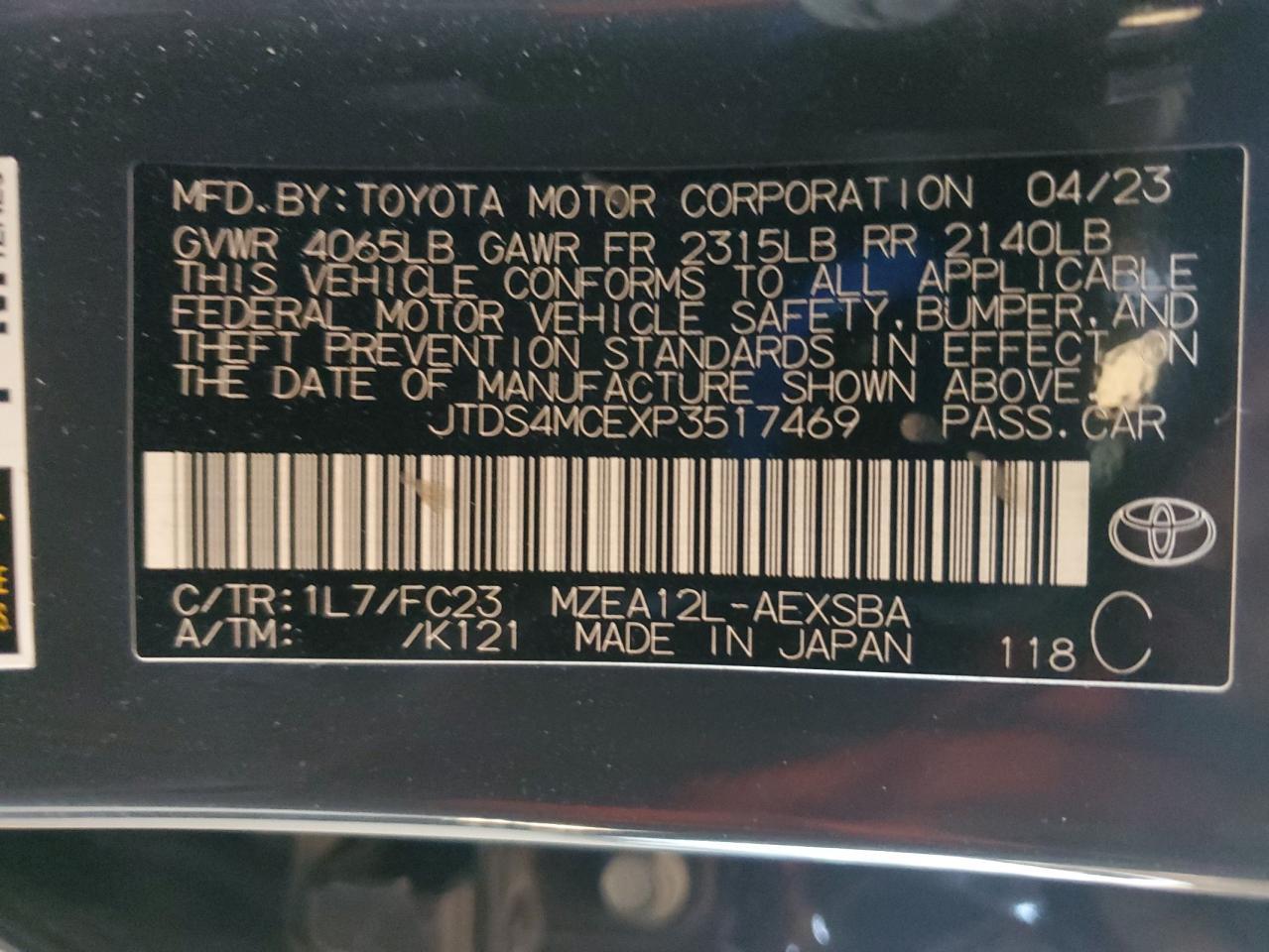 2023 TOYOTA COROLLA