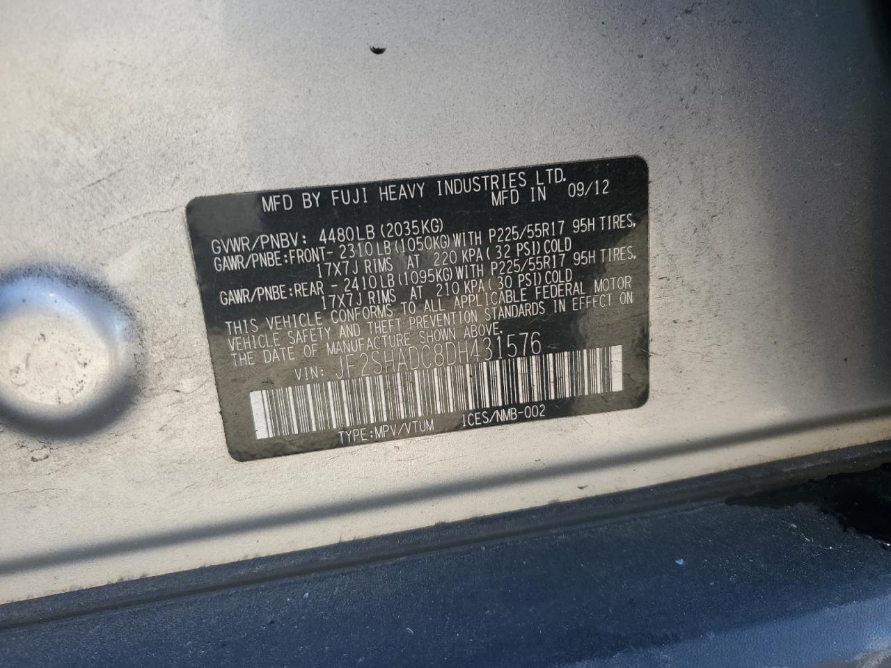 2013 SUBARU FORESTER