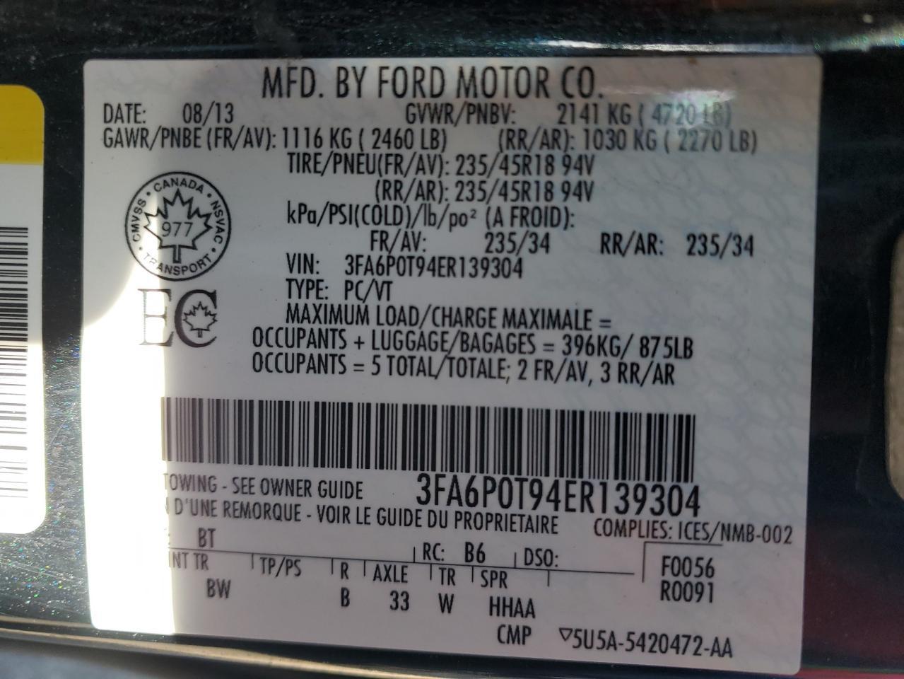 2014 FORD FUSION
