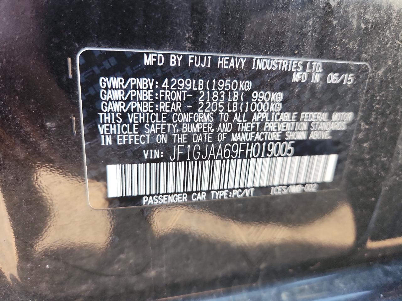 2015 SUBARU IMPREZA