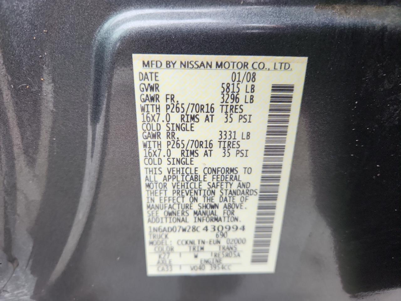 2008 NISSAN Frontier