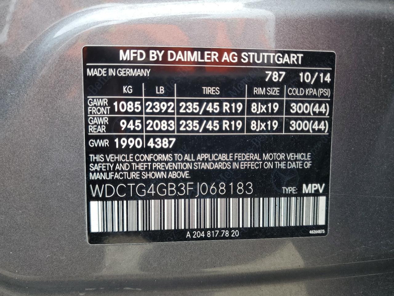 2015 MERCEDES-BENZ GLA-Class