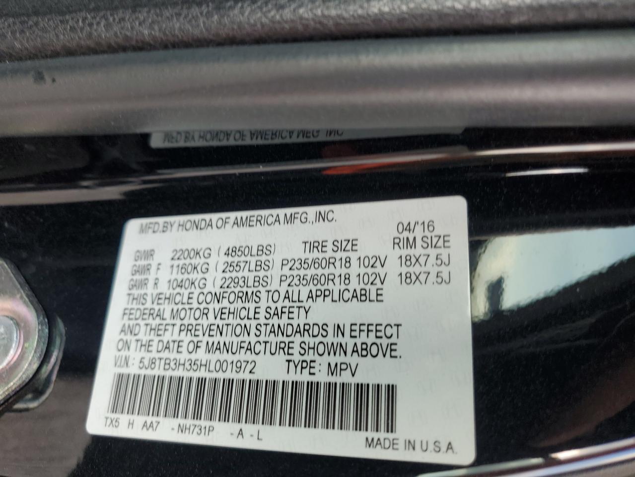 2017 ACURA RDX