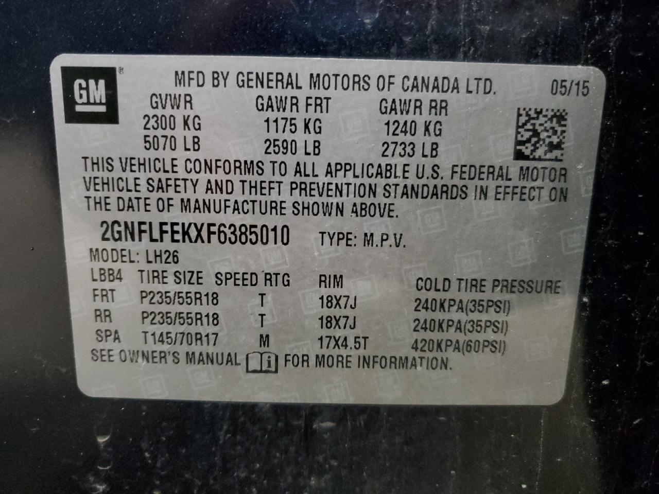 2015 CHEVROLET EQUINOX