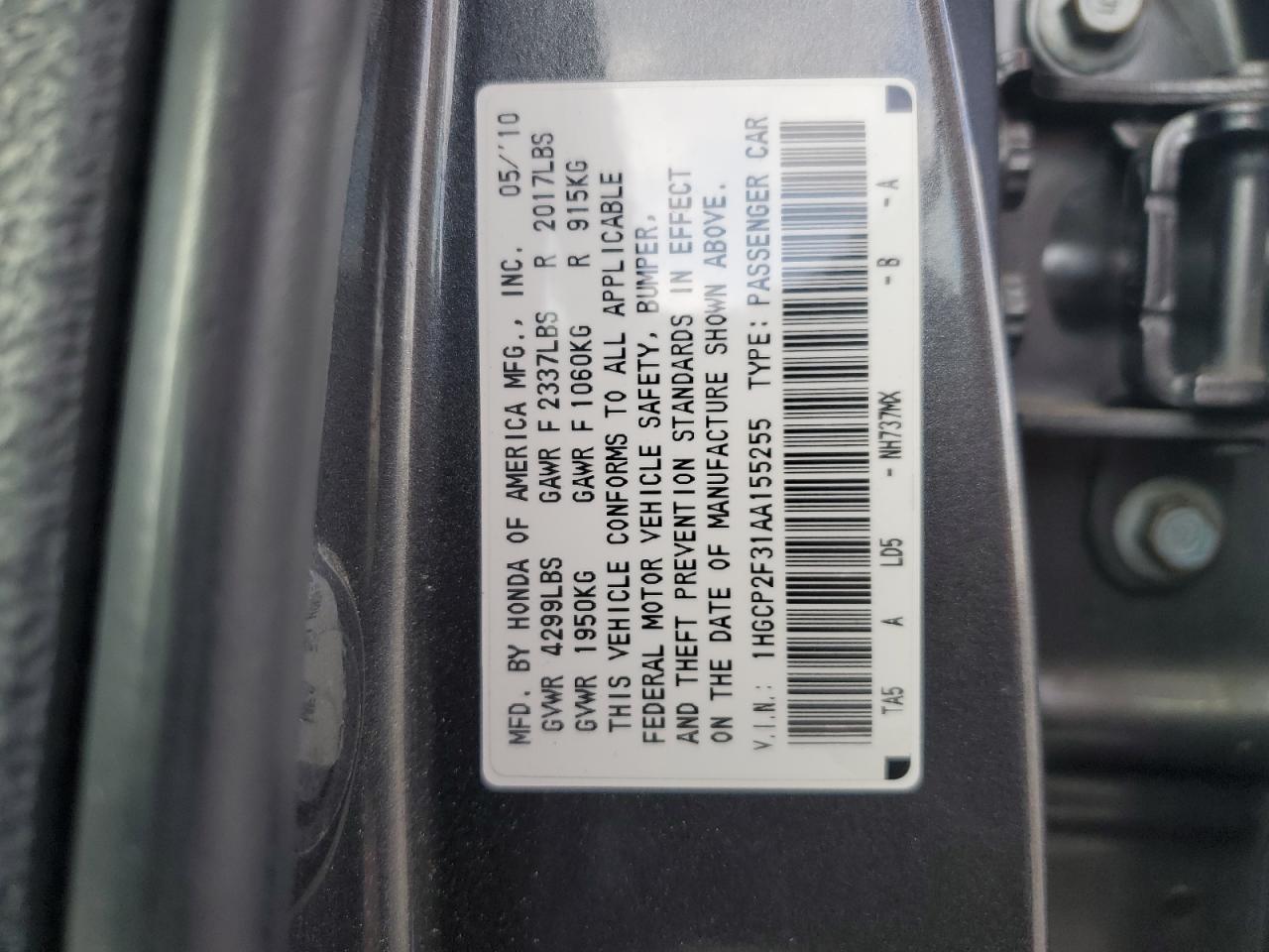 2010 HONDA ACCORD