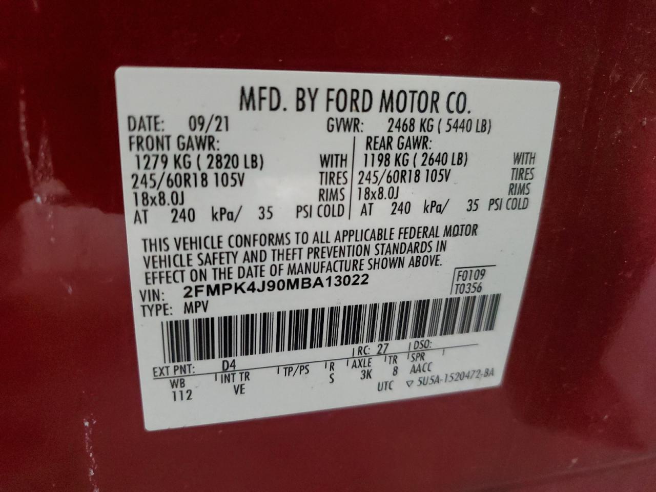 2021 FORD EDGE