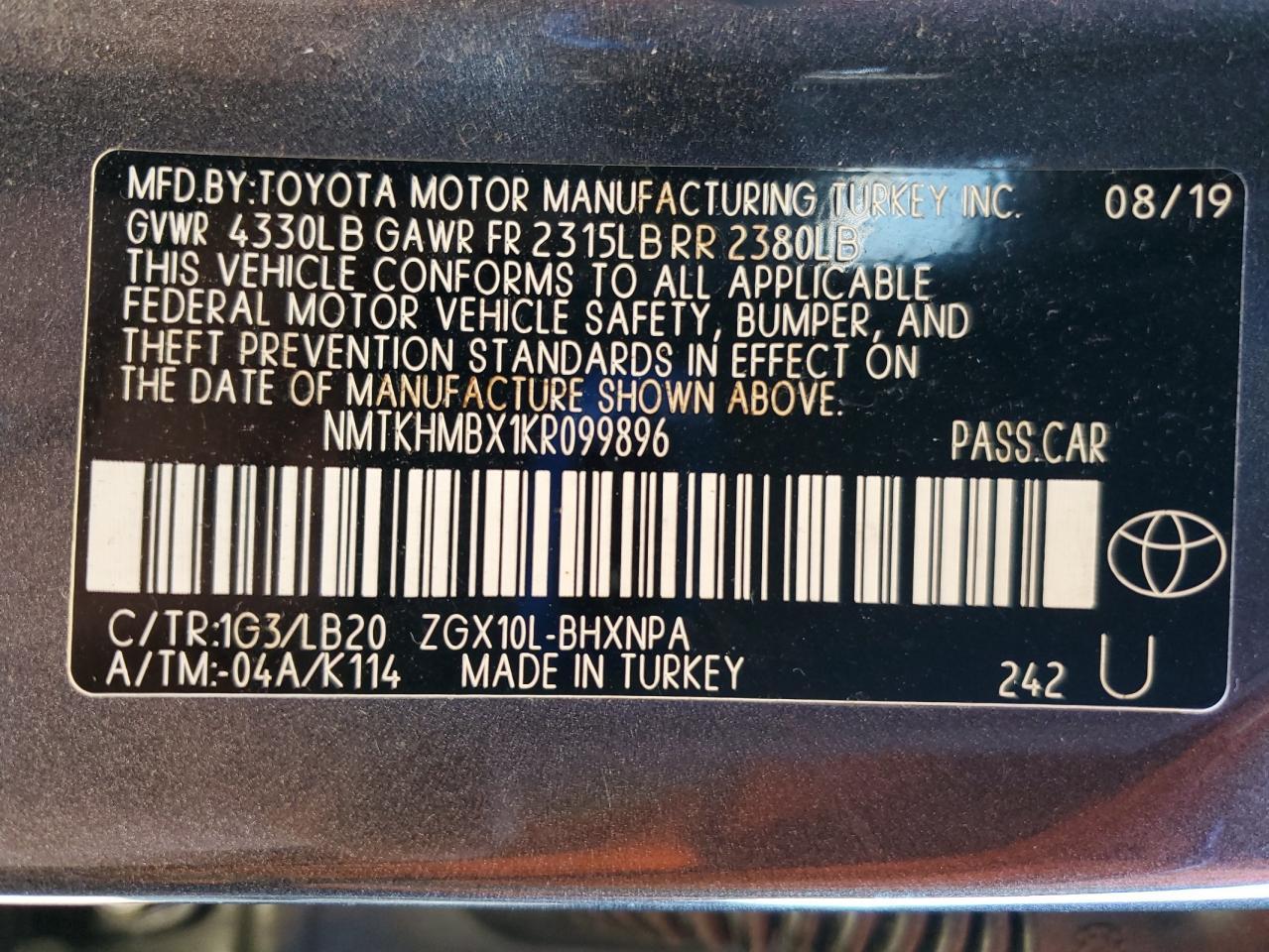 2019 TOYOTA C-HR