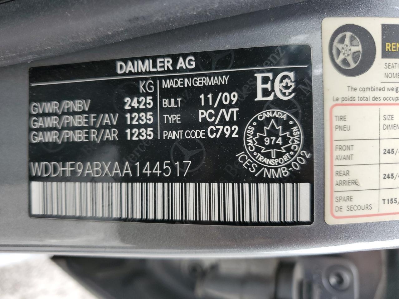 2010 MERCEDES-BENZ E-Class