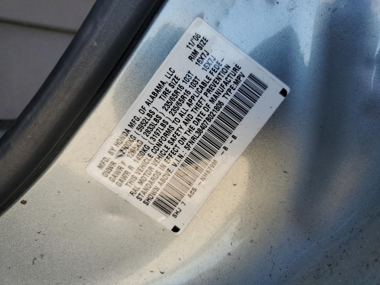 2007 HONDA ODYSSEY