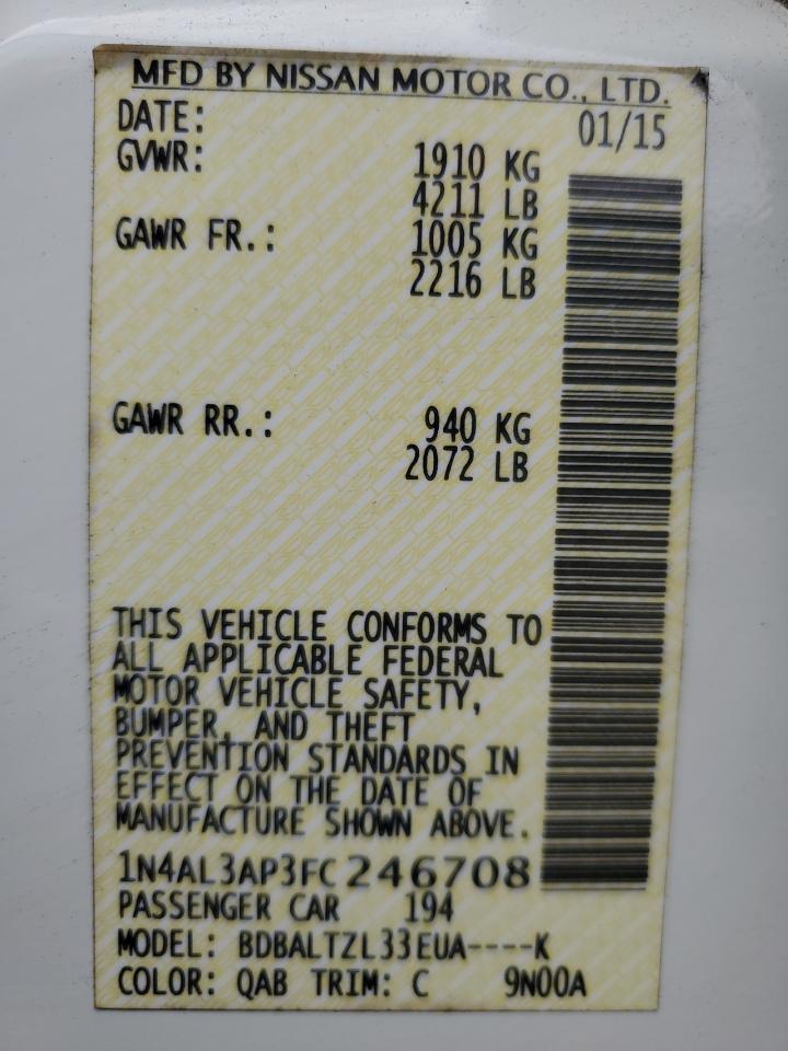 2015 NISSAN ALTIMA