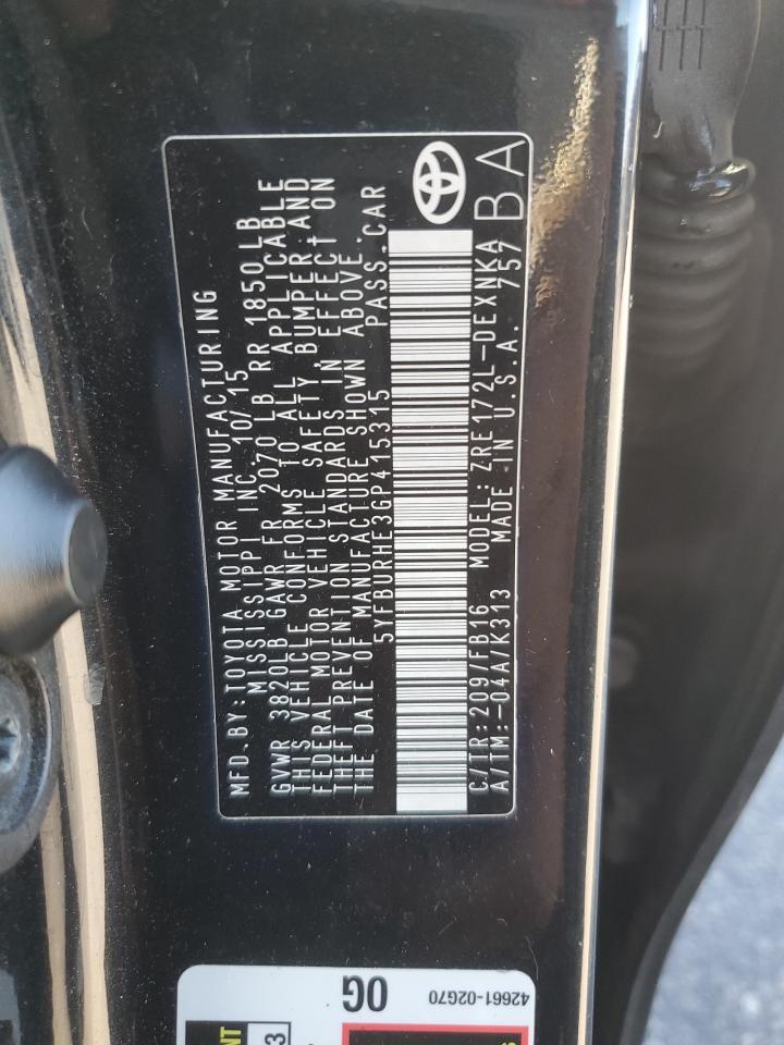 2016 TOYOTA COROLLA