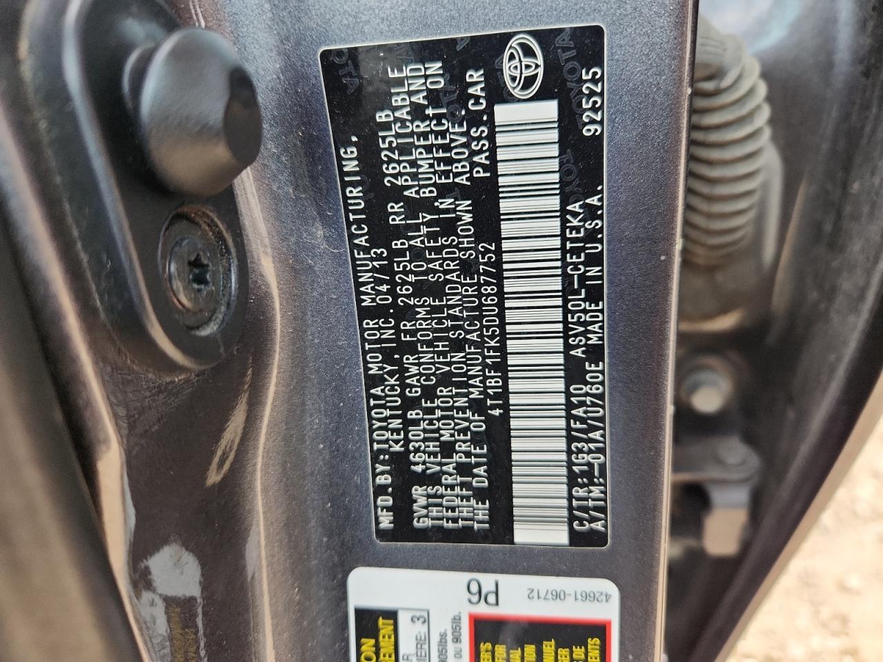 2013 TOYOTA CAMRY