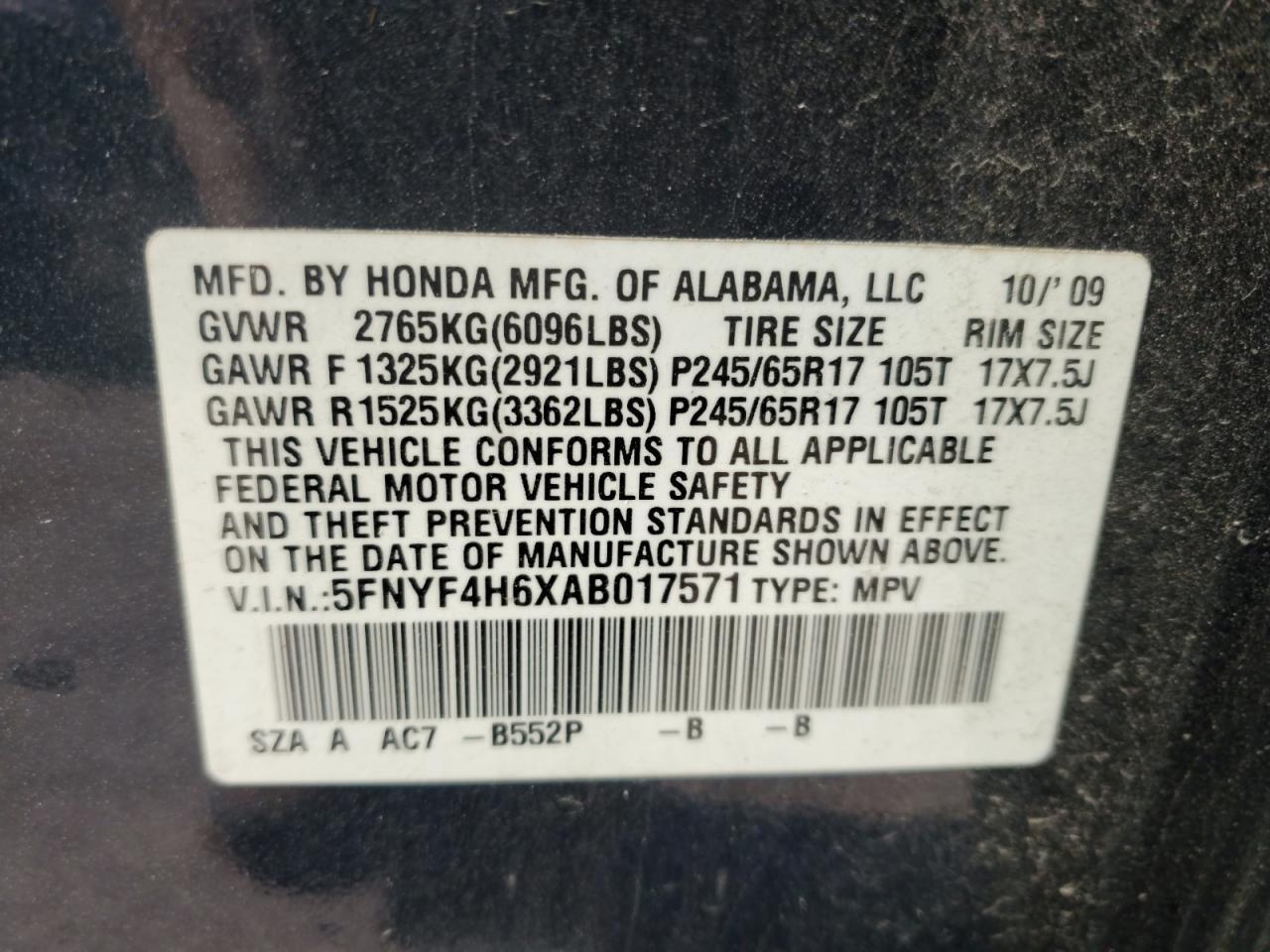 2010 HONDA PILOT