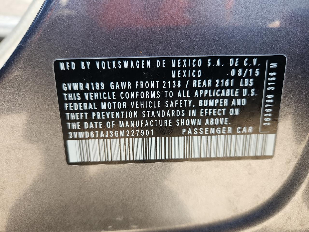 2016 VOLKSWAGEN JETTA