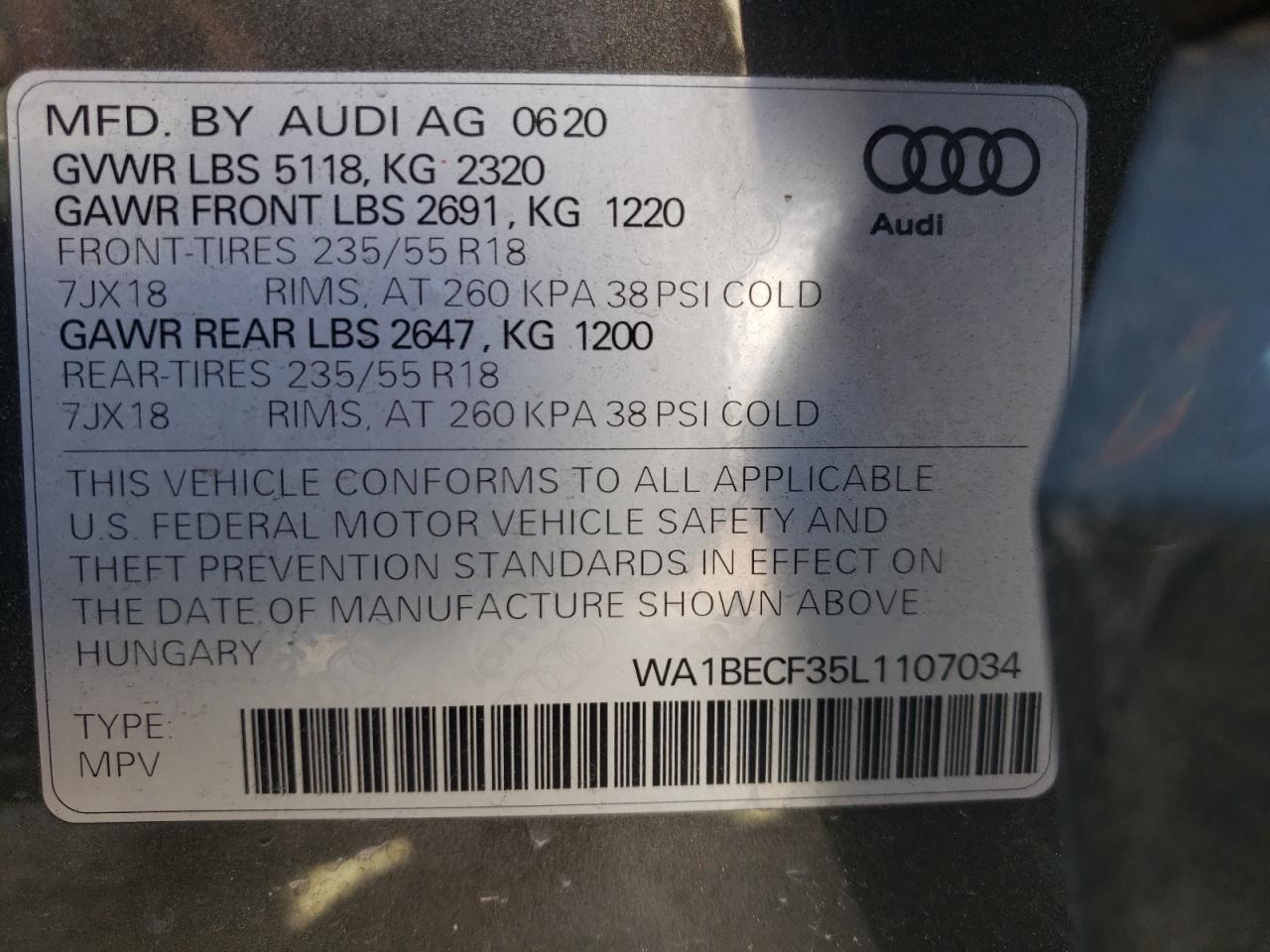 2020 AUDI Q3