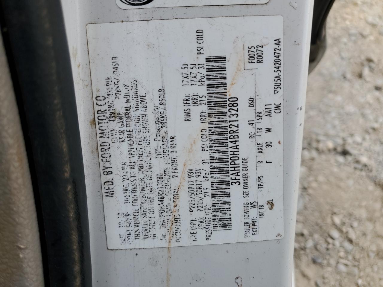 2011 FORD FUSION