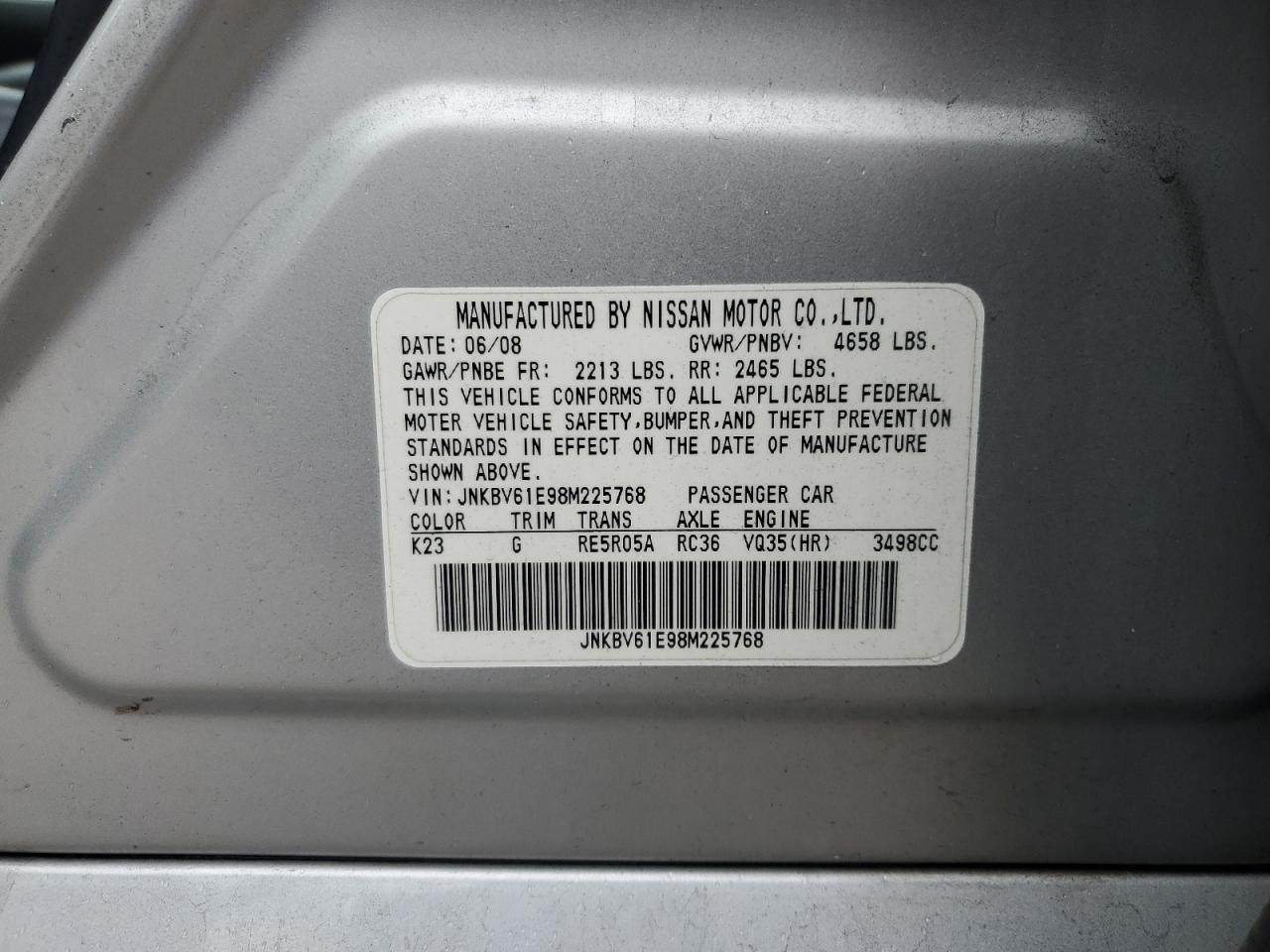 2008 INFINITI G35