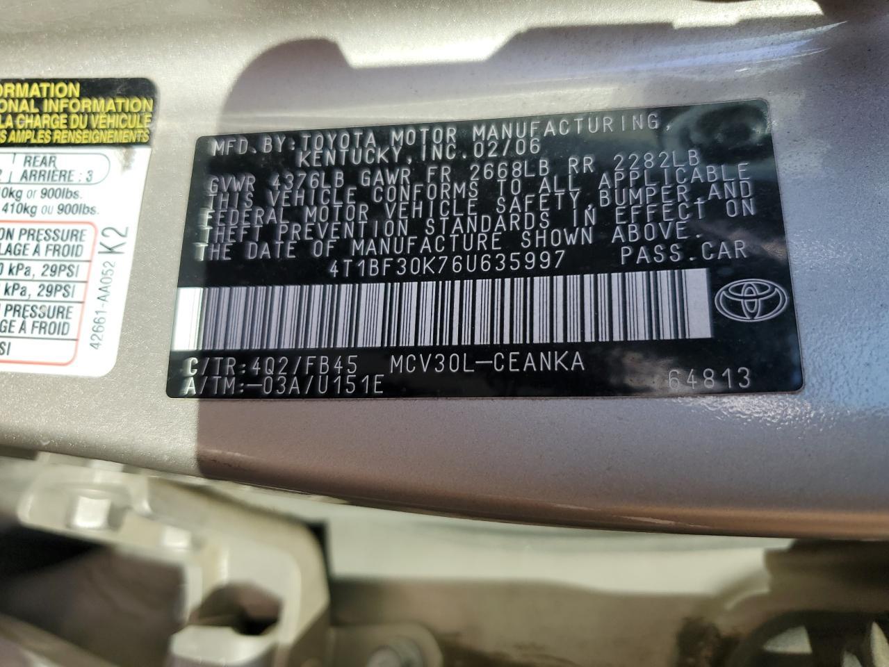 2006 TOYOTA CAMRY