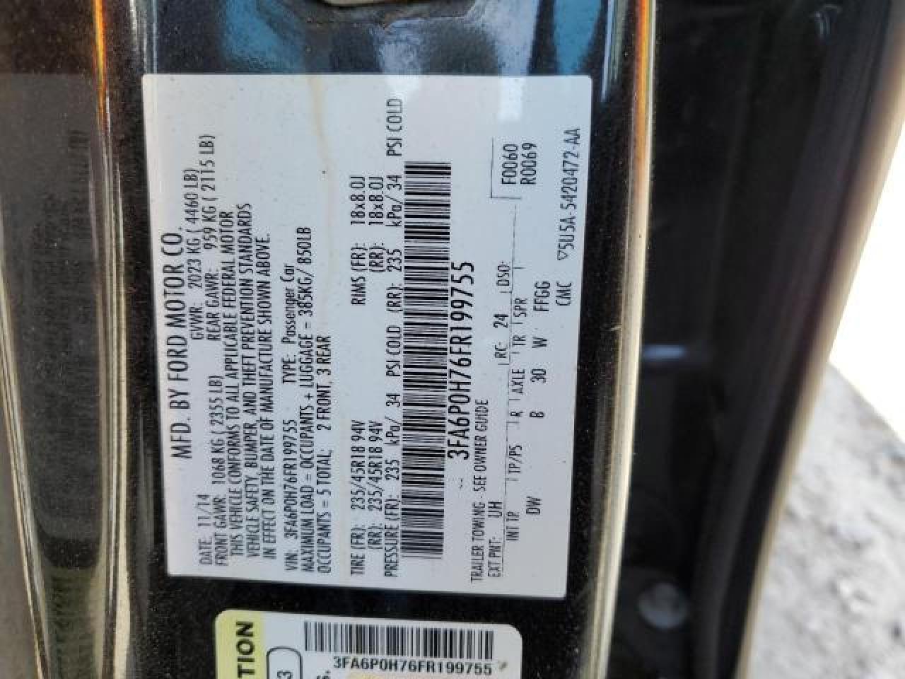 2015 FORD FUSION