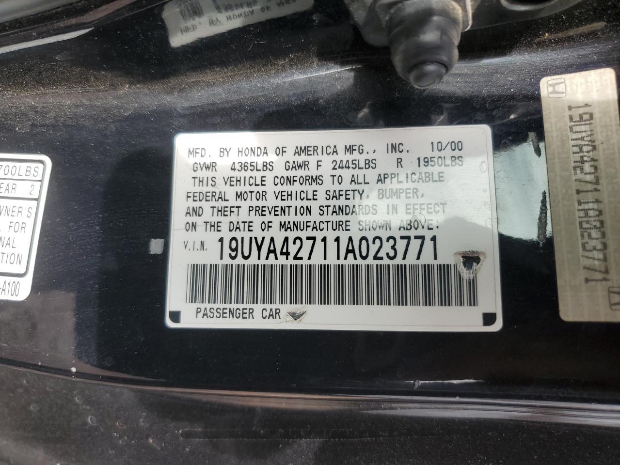 2001 ACURA CL