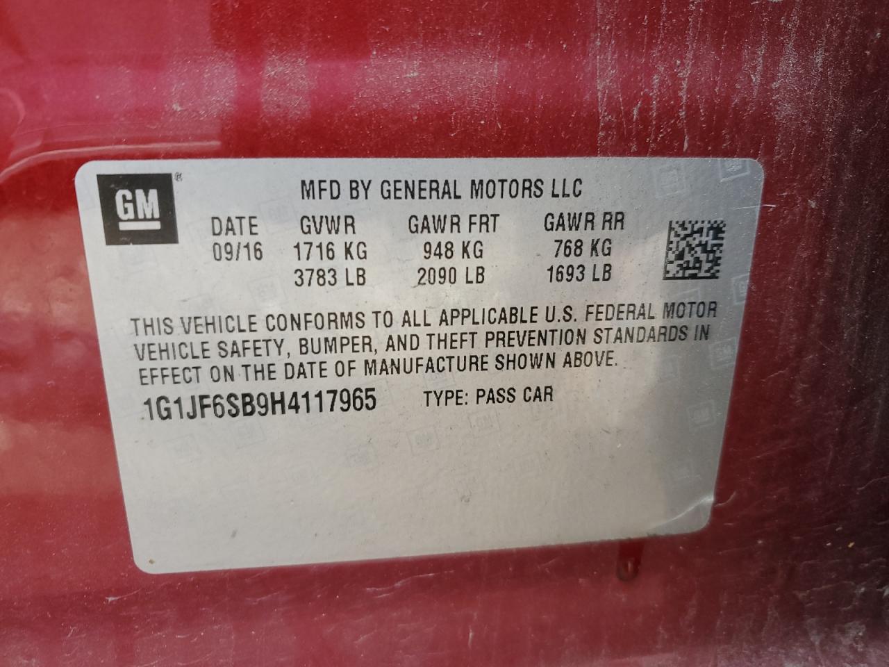 2017 CHEVROLET SONIC