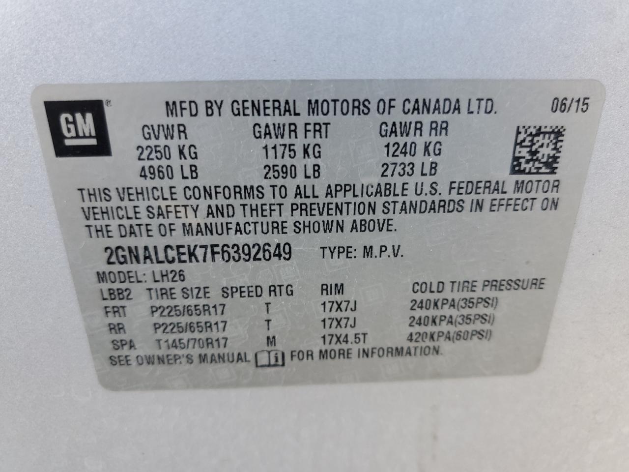 2015 CHEVROLET EQUINOX