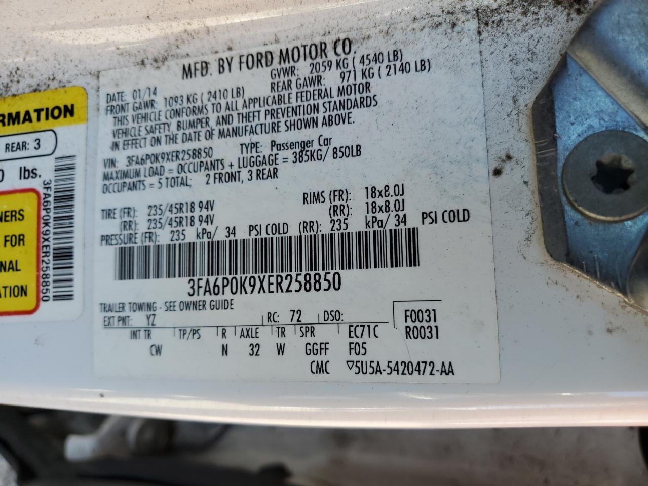 2014 FORD FUSION