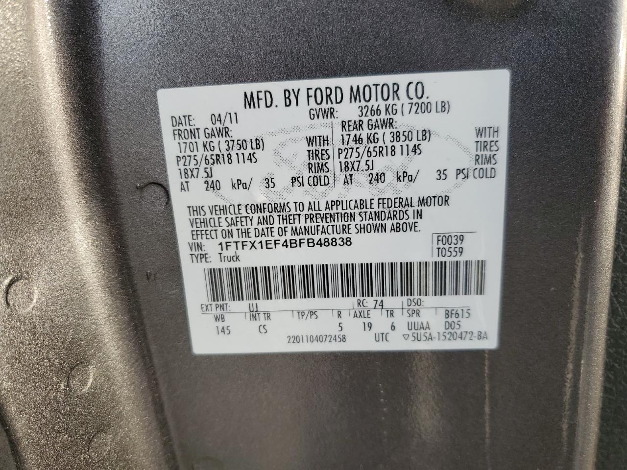 2011 FORD F-150