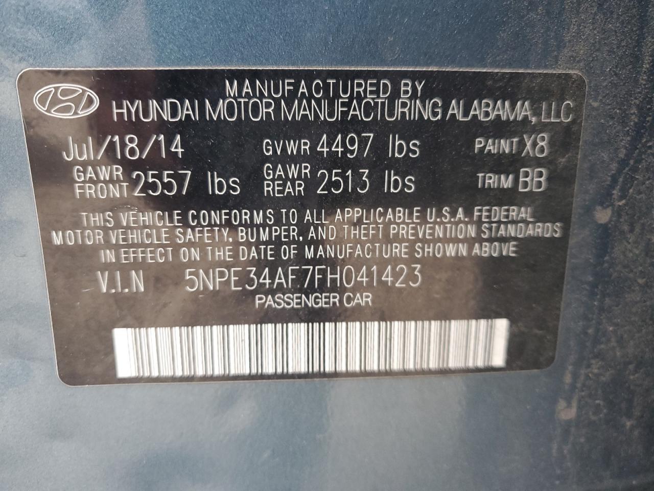 2015 HYUNDAI SONATA
