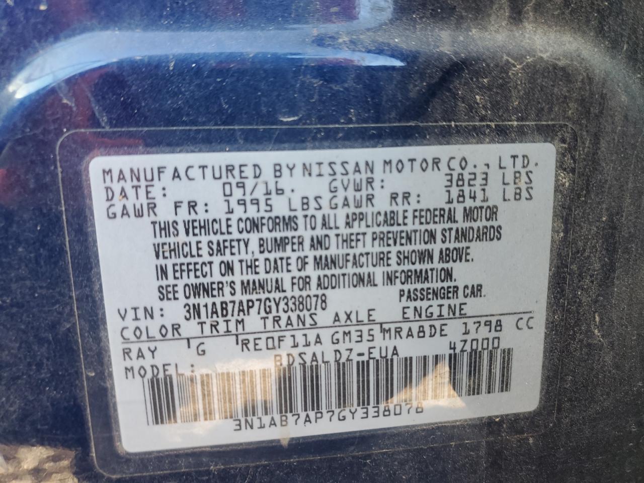 2016 NISSAN SENTRA
