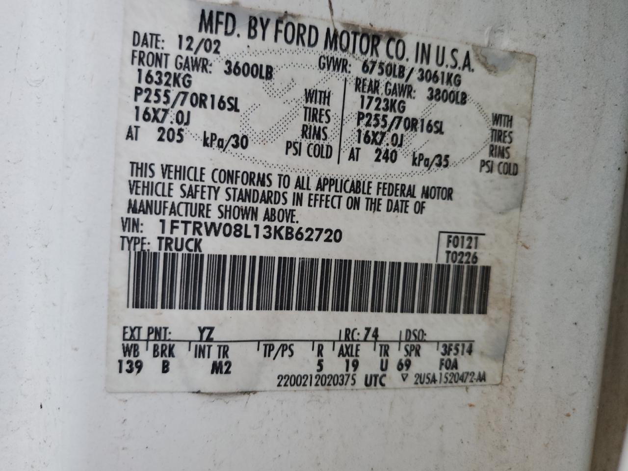 2003 FORD F-150
