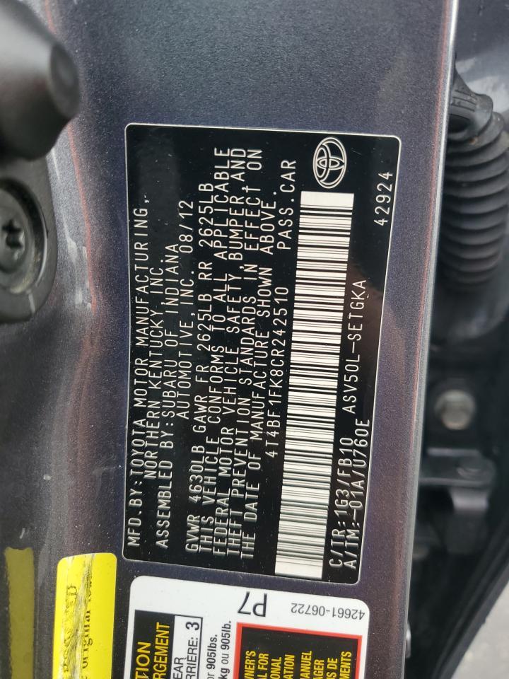 2012 TOYOTA CAMRY