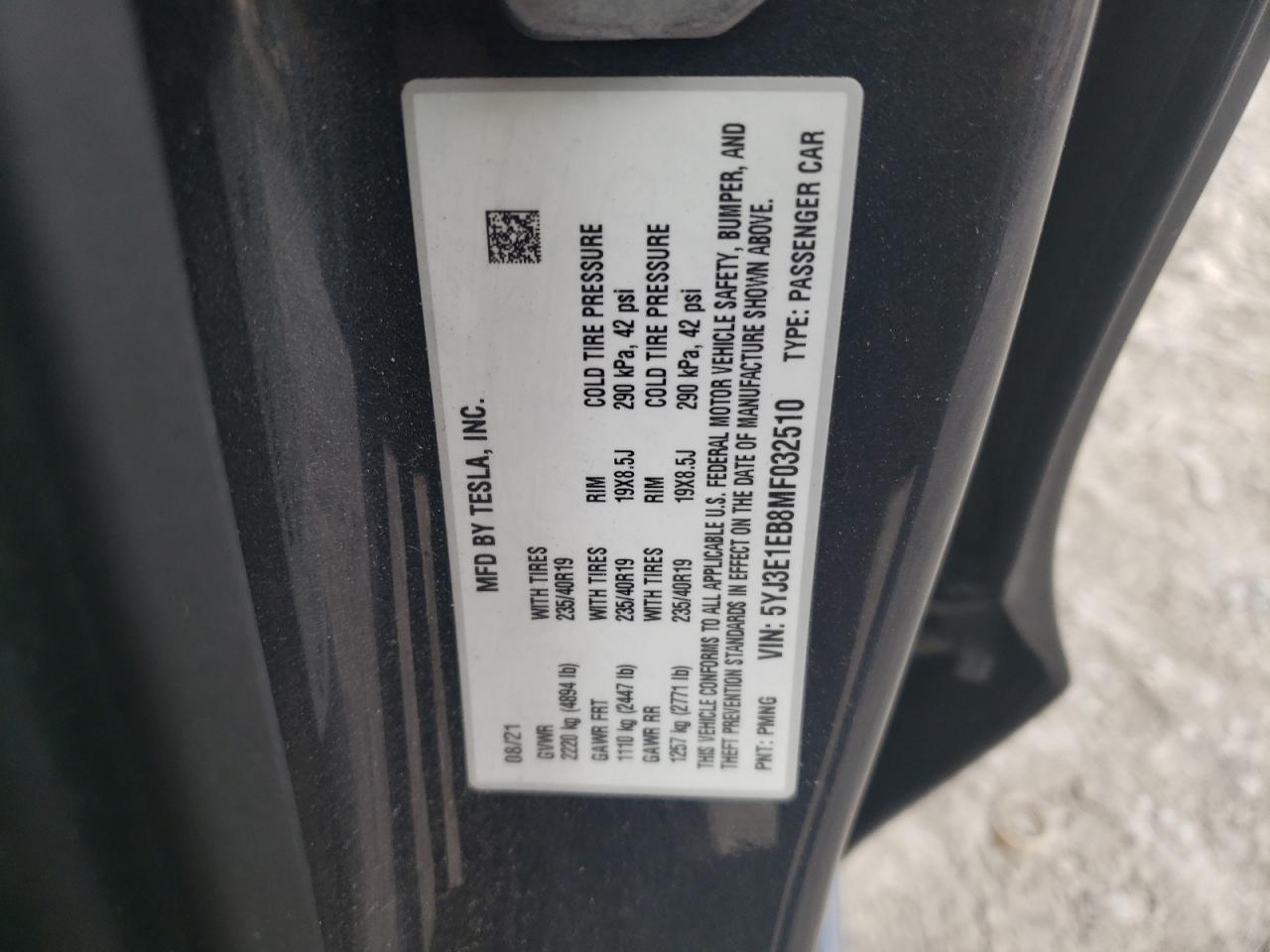 2021 TESLA MODEL 3