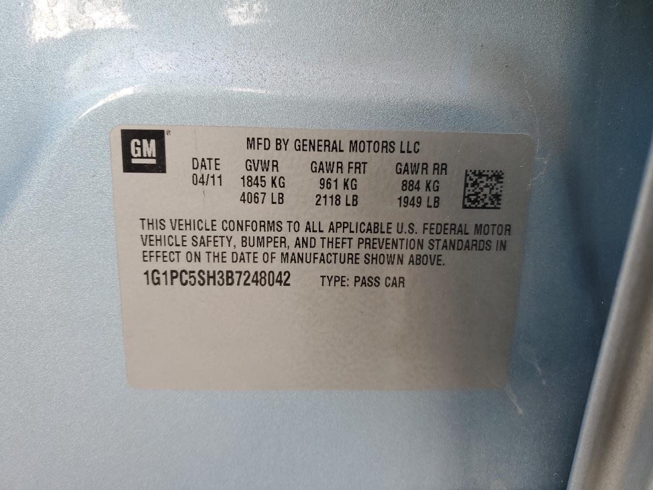 2011 CHEVROLET CRUZE