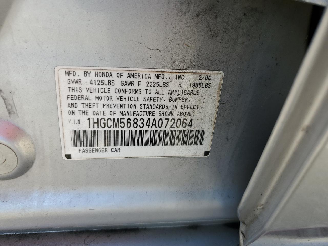 2004 HONDA ACCORD