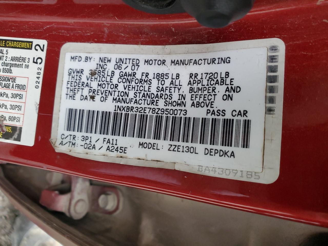 2008 TOYOTA COROLLA