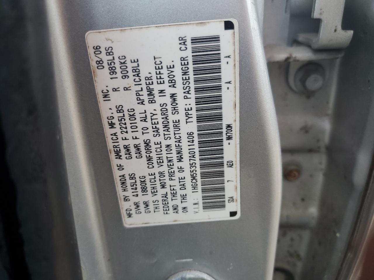 2007 HONDA ACCORD