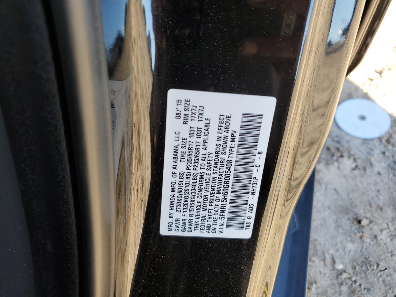 2016 HONDA ODYSSEY