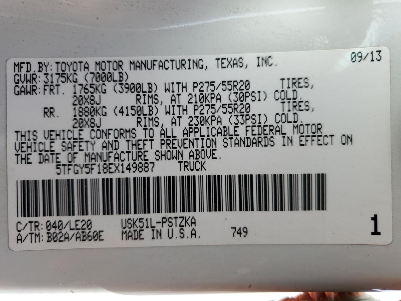 2014 TOYOTA TUNDRA