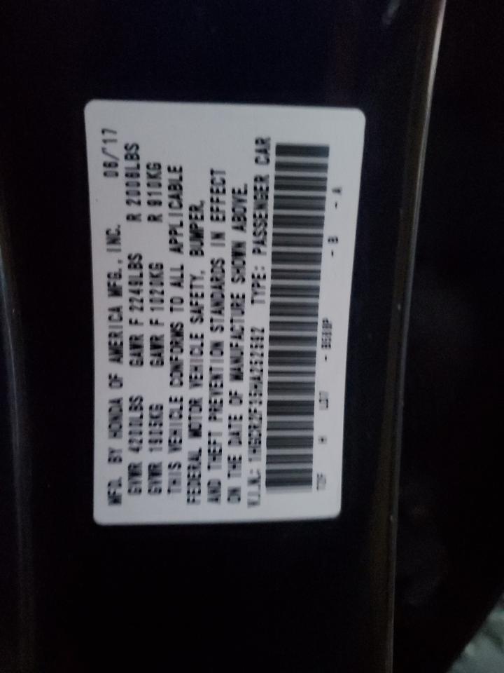 2017 HONDA ACCORD